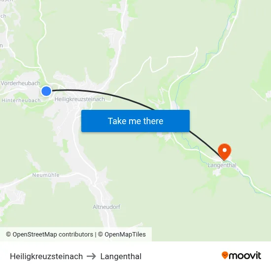 Heiligkreuzsteinach to Langenthal map