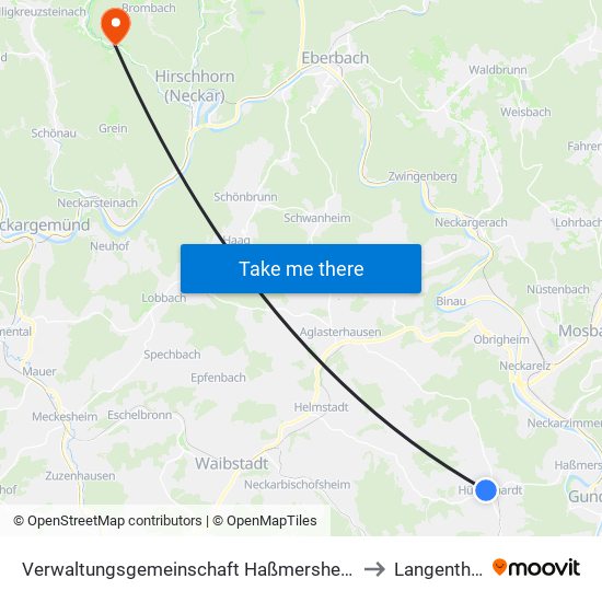 Verwaltungsgemeinschaft Haßmersheim to Langenthal map