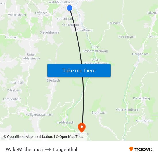 Wald-Michelbach to Langenthal map