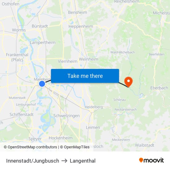 Innenstadt/Jungbusch to Langenthal map