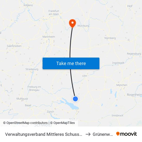 Verwaltungsverband Mittleres Schussental to Grünenwört map