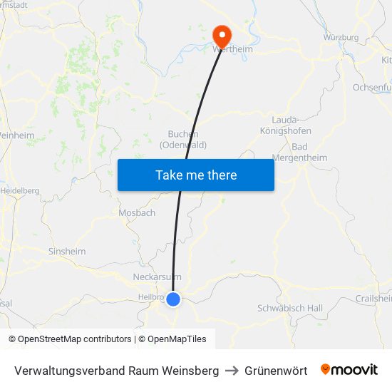 Verwaltungsverband Raum Weinsberg to Grünenwört map