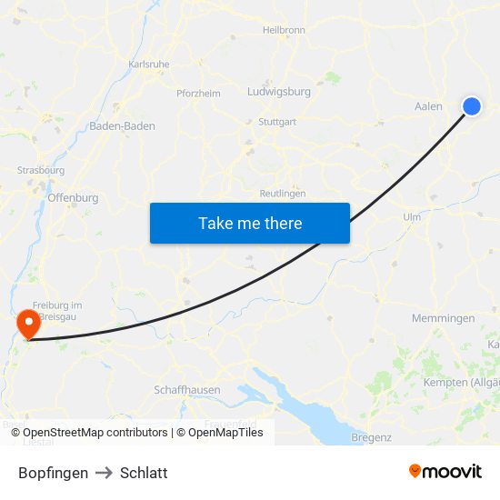 Bopfingen to Schlatt map