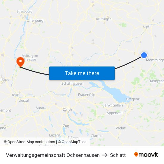 Verwaltungsgemeinschaft Ochsenhausen to Schlatt map