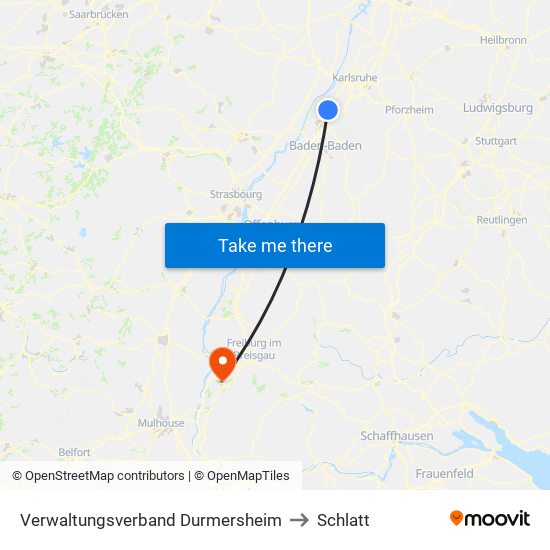 Verwaltungsverband Durmersheim to Schlatt map