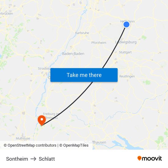 Sontheim to Schlatt map