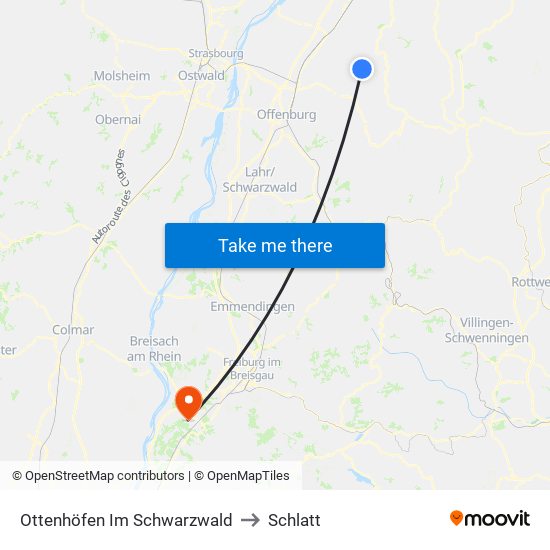 Ottenhöfen Im Schwarzwald to Schlatt map