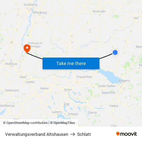 Verwaltungsverband Altshausen to Schlatt map