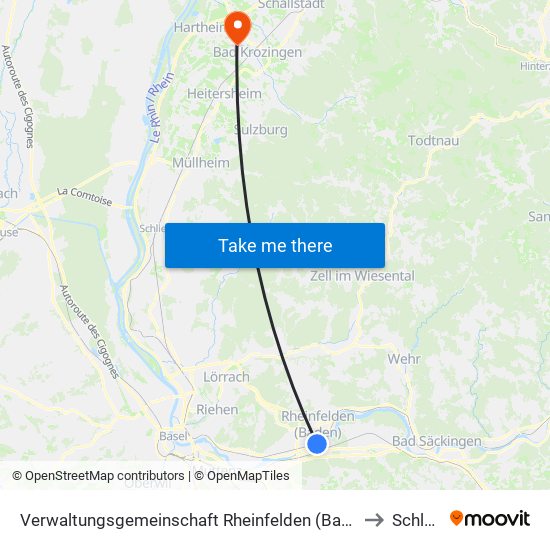 Verwaltungsgemeinschaft Rheinfelden (Baden) to Schlatt map