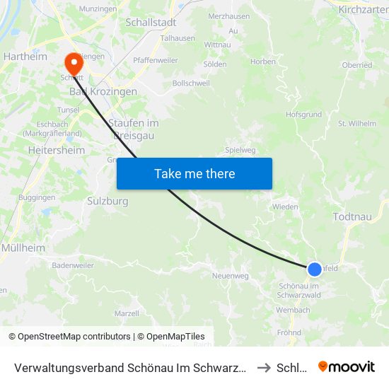 Verwaltungsverband Schönau Im Schwarzwald to Schlatt map