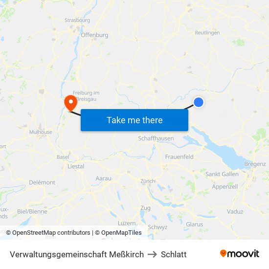 Verwaltungsgemeinschaft Meßkirch to Schlatt map