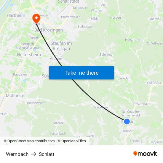 Wembach to Schlatt map