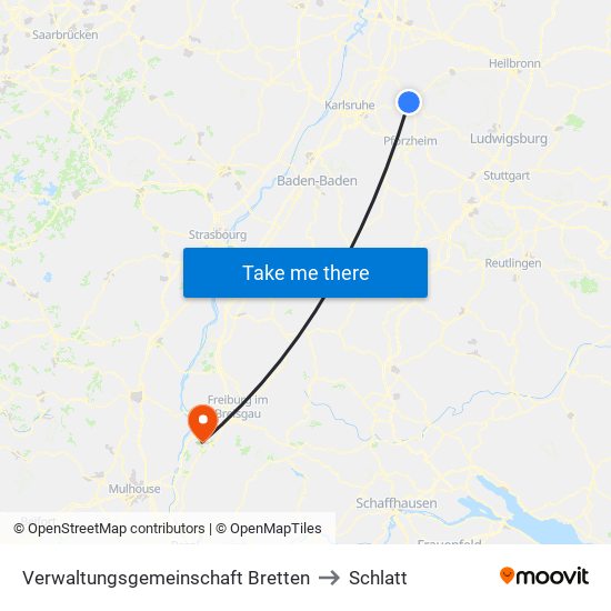 Verwaltungsgemeinschaft Bretten to Schlatt map