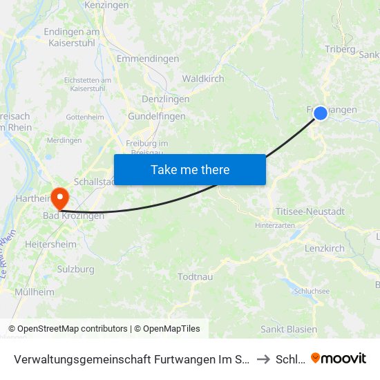 Verwaltungsgemeinschaft Furtwangen Im Schwarzwald to Schlatt map