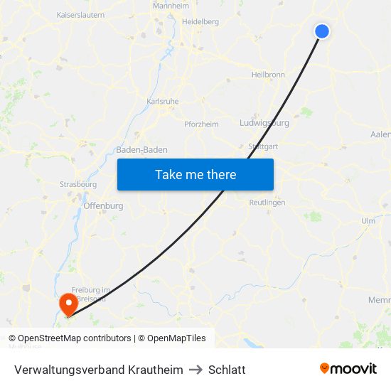 Verwaltungsverband Krautheim to Schlatt map