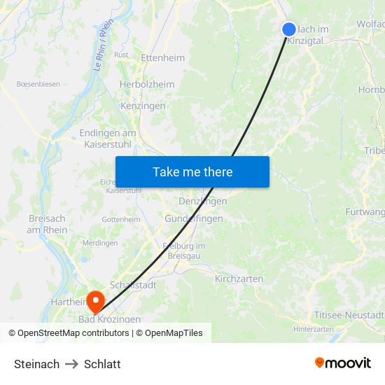 Steinach to Schlatt map