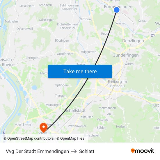 Vvg Der Stadt Emmendingen to Schlatt map