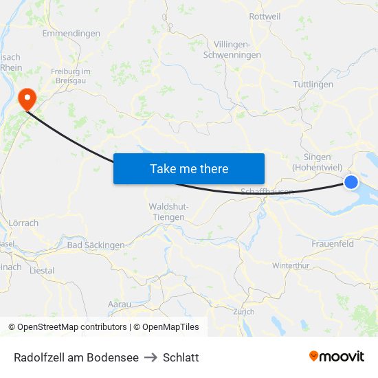 Radolfzell am Bodensee to Schlatt map