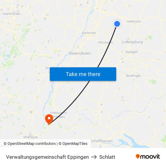 Verwaltungsgemeinschaft Eppingen to Schlatt map