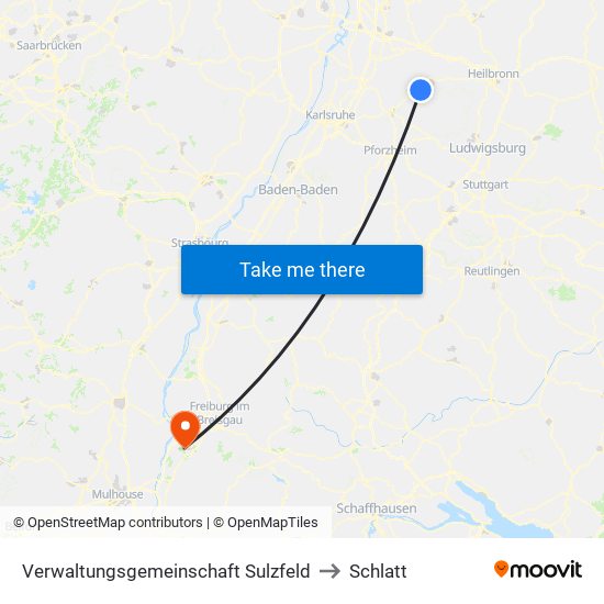 Verwaltungsgemeinschaft Sulzfeld to Schlatt map