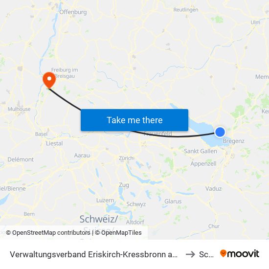 Verwaltungsverband Eriskirch-Kressbronn am Bodensee-Langenargen to Schlatt map