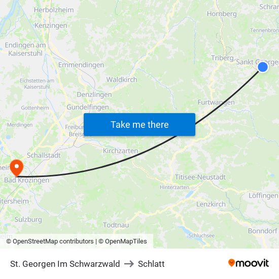 St. Georgen Im Schwarzwald to Schlatt map