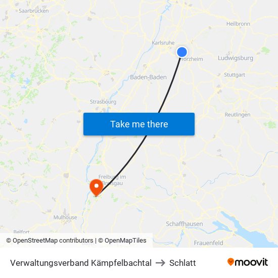 Verwaltungsverband Kämpfelbachtal to Schlatt map