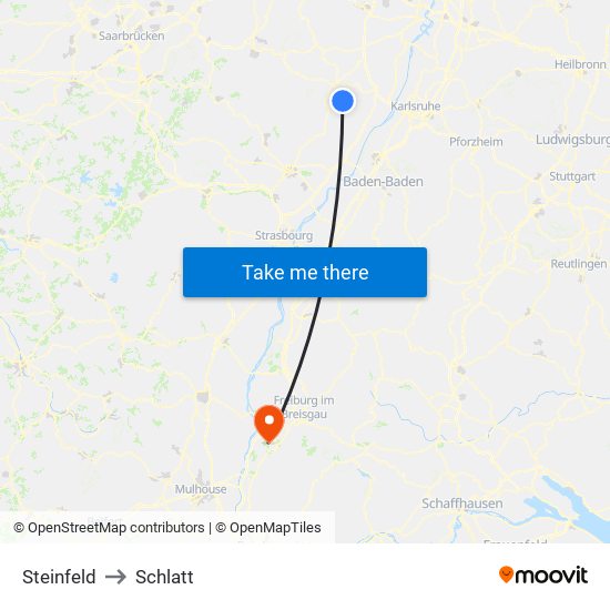 Steinfeld to Schlatt map