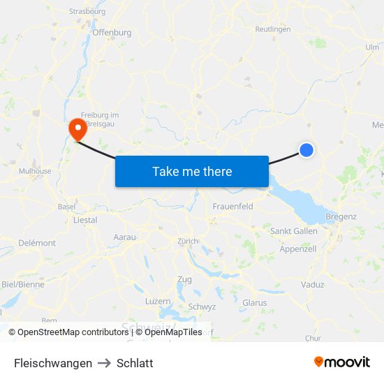 Fleischwangen to Schlatt map