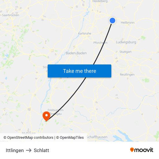 Ittlingen to Schlatt map