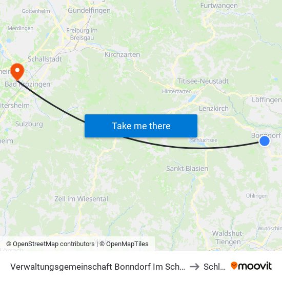 Verwaltungsgemeinschaft Bonndorf Im Schwarzwald to Schlatt map
