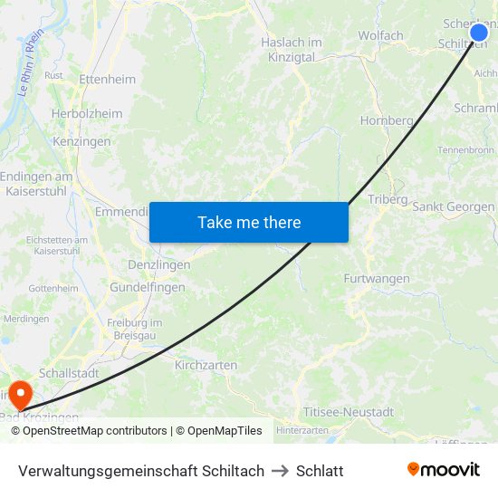 Verwaltungsgemeinschaft Schiltach to Schlatt map