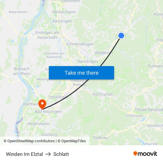 Winden Im Elztal to Schlatt map