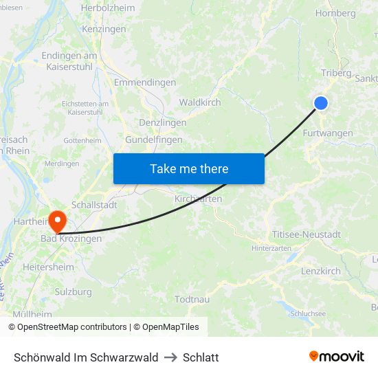 Schönwald Im Schwarzwald to Schlatt map