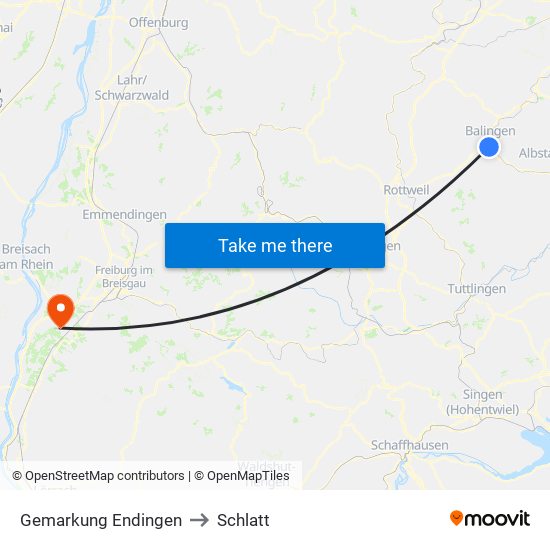 Gemarkung Endingen to Schlatt map