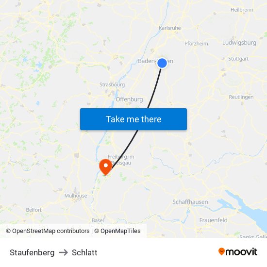 Staufenberg to Schlatt map