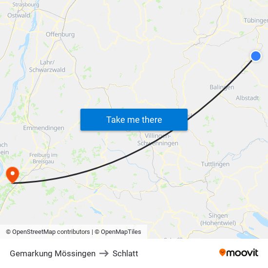 Gemarkung Mössingen to Schlatt map