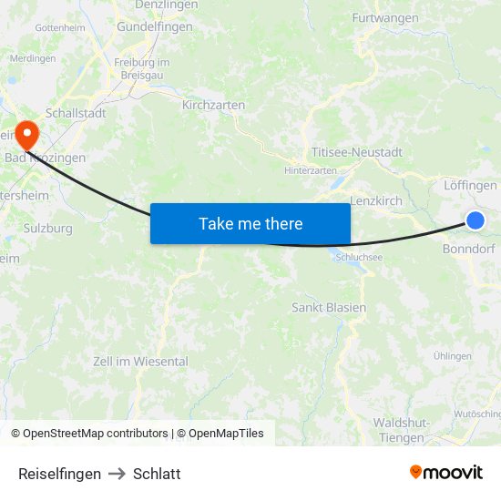 Reiselfingen to Schlatt map