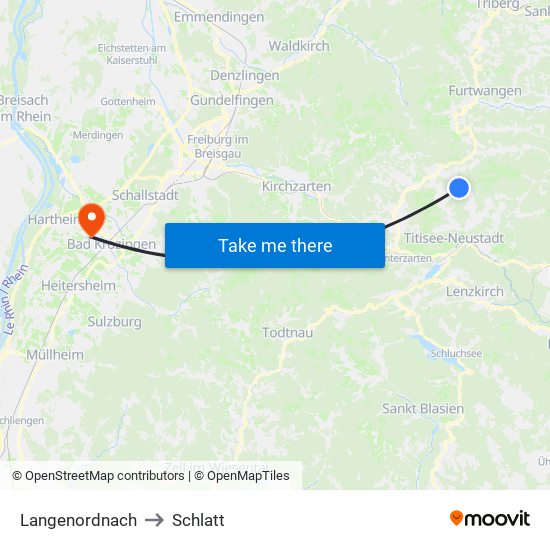 Langenordnach to Schlatt map