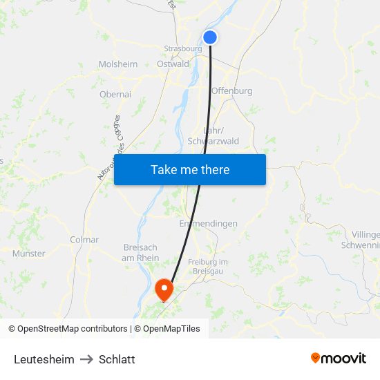 Leutesheim to Schlatt map