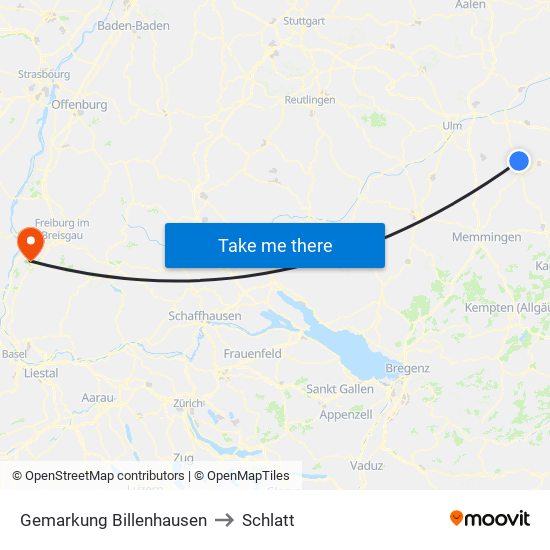 Gemarkung Billenhausen to Schlatt map