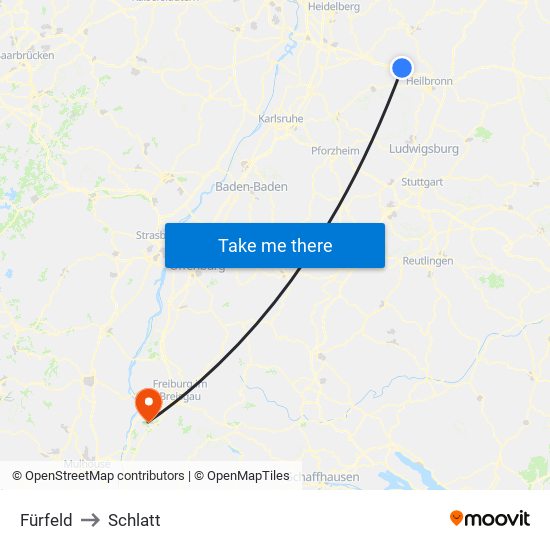 Fürfeld to Schlatt map