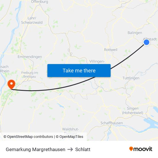 Gemarkung Margrethausen to Schlatt map