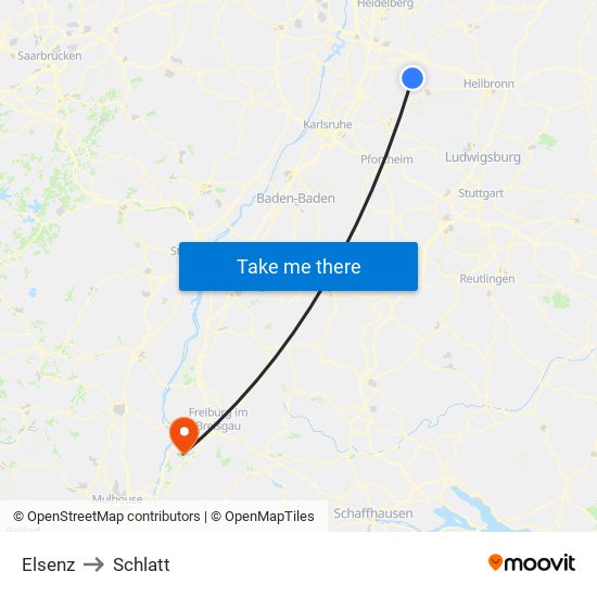 Elsenz to Schlatt map