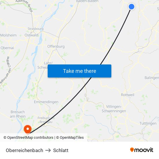 Oberreichenbach to Schlatt map