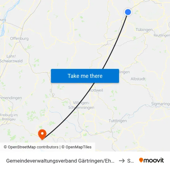 Gemeindeverwaltungsverband Gärtringen/Ehningen to Saig map