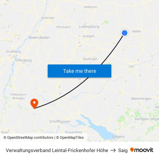 Verwaltungsverband Leintal-Frickenhofer Höhe to Saig map