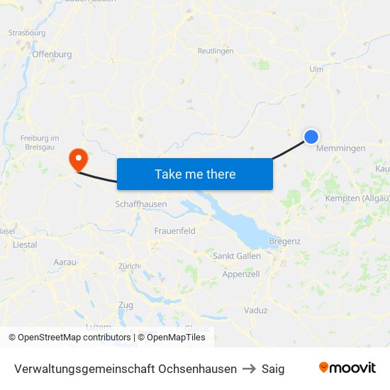 Verwaltungsgemeinschaft Ochsenhausen to Saig map