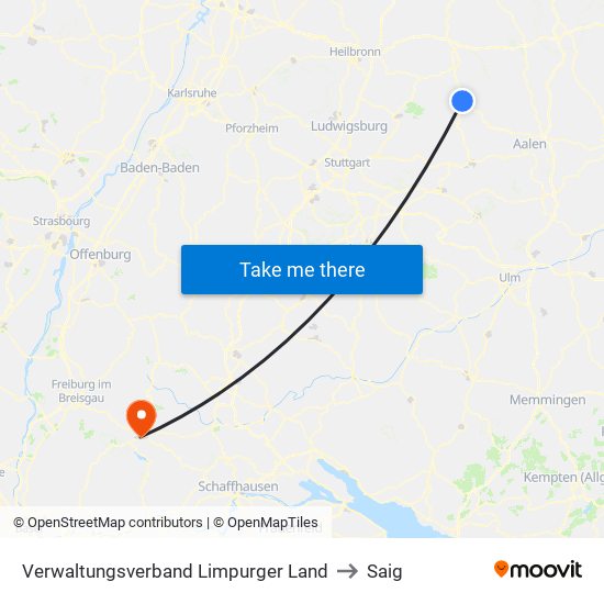 Verwaltungsverband Limpurger Land to Saig map