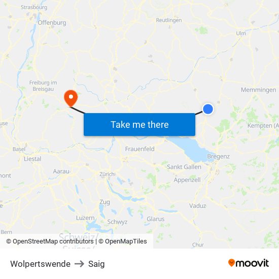 Wolpertswende to Saig map